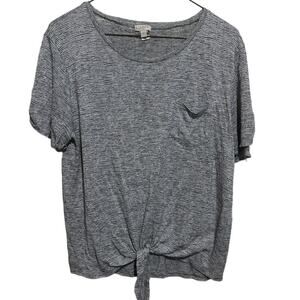 J. Crew White Tie Front Relaxed T-Shirt